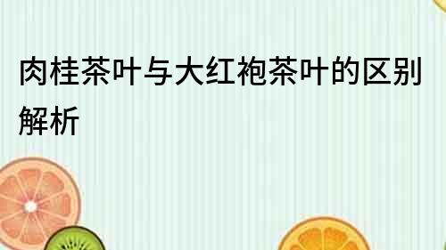 肉桂茶葉與大紅袍茶葉的區別解析