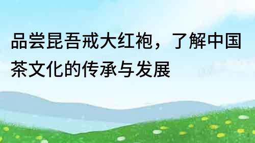 品嘗昆吾戒大紅袍，了解中國茶文化的傳承與發展