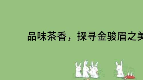 品味茶香，探尋金駿眉之美