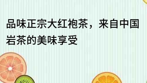 品味正宗大紅袍茶，來自中國巖茶的美味享受