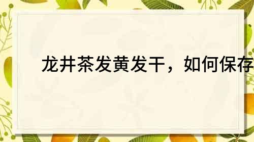 龍井茶發黃發干，如何保存？