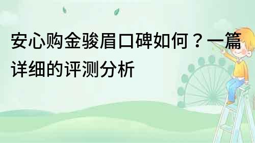 安心購金駿眉口碑如何？一篇詳細的評測分析