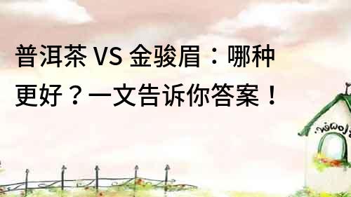 普洱茶 VS 金駿眉：哪種更好？一文告訴你答案！