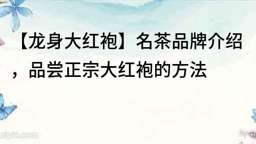 【龍身大紅袍】名茶品牌介紹，品嘗正宗大紅袍的方法