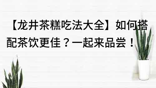 【龍井茶糕吃法大全】如何搭配茶飲更佳？一起來品嘗！