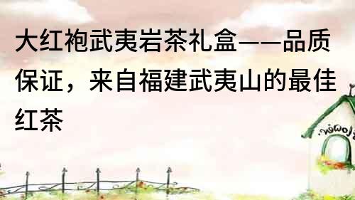 大紅袍武夷巖茶禮盒——品質保證,來自福建武夷山的最佳紅茶