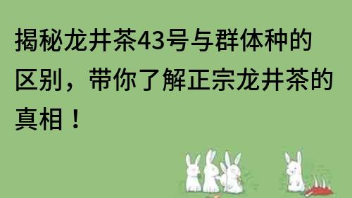 揭秘龍井茶43號與群體種的區(qū)別，帶你了解正宗龍井茶的真相！