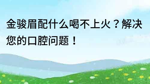 金駿眉配什么喝不上火？解決您的口腔問(wèn)題！