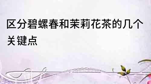 區(qū)分碧螺春和茉莉花茶的幾個(gè)關(guān)鍵點(diǎn)