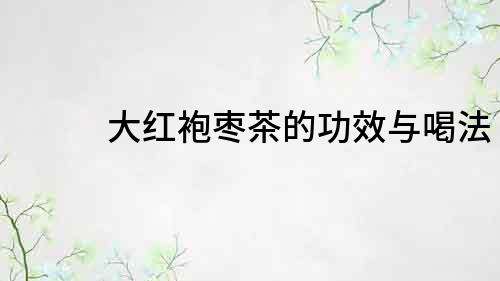 大紅袍棗茶的功效與喝法