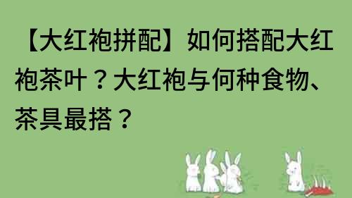【大紅袍拼配】如何搭配大紅袍茶葉？大紅袍與何種食物、茶具最搭？