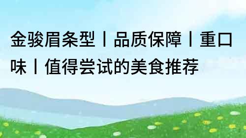 金駿眉條型丨品質保障丨重口味丨值得嘗試的美食推薦
