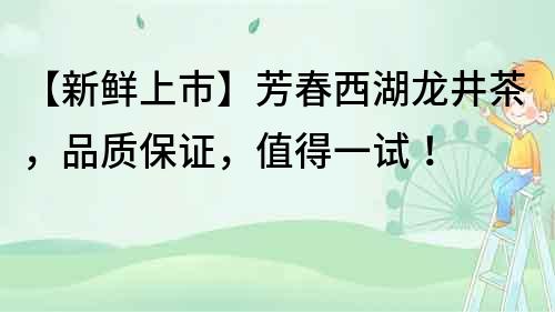 【新鮮上市】芳春西湖龍井茶，品質保證，值得一試！