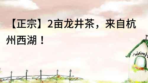 【正宗】2畝龍井茶，來自杭州西湖！