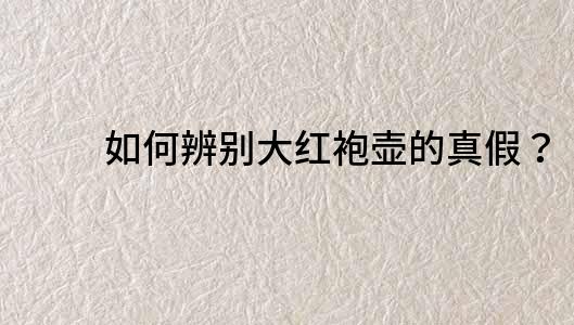 如何辨別大紅袍壺的真假？