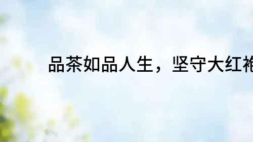 品茶如品人生，堅守大紅袍