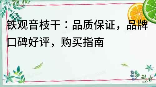 鐵觀音枝干：品質(zhì)保證，品牌口碑好評，購買指南