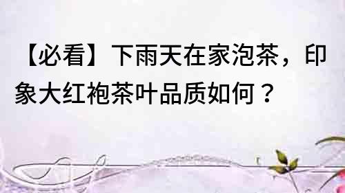 【必看】下雨天在家泡茶，印象大紅袍茶葉品質(zhì)如何？