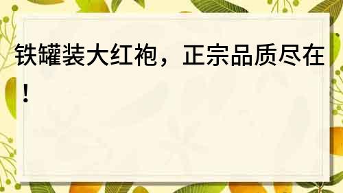 鐵罐裝大紅袍，正宗品質盡在！
