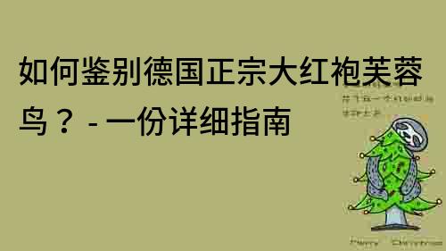 如何鑒別德國正宗大紅袍芙蓉鳥？ - 一份詳細(xì)指南