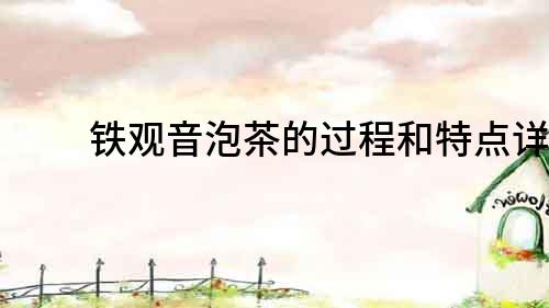 鐵觀音泡茶的過程和特點詳解