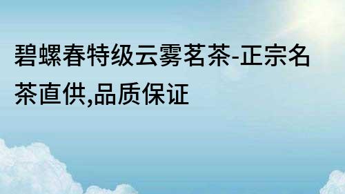 碧螺春特級云霧茗茶-正宗名茶直供,品質保證