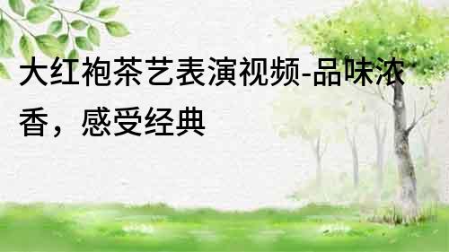 大紅袍茶藝表演視頻-品味濃香，感受經(jīng)典