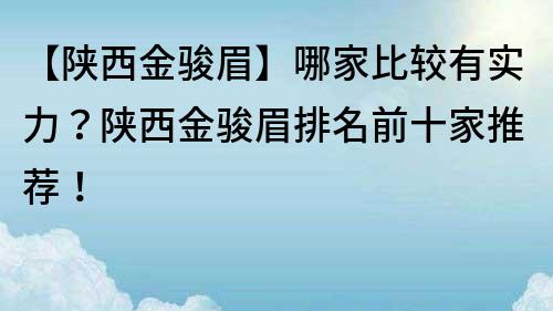 【陜西金駿眉】哪家比較有實力？陜西金駿眉排名前十家推薦！