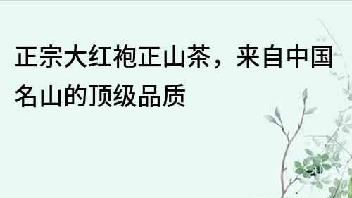 正宗大紅袍正山茶，來(lái)自中國(guó)名山的頂級(jí)品質(zhì)