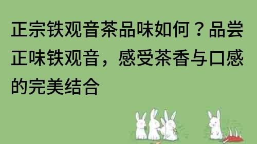 正宗鐵觀音茶品味如何？品嘗正味鐵觀音，感受茶香與口感的完美結(jié)合