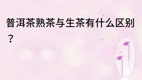 普洱茶熟茶與生茶有什么區(qū)別？