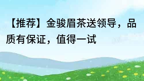 【推薦】金駿眉茶送領導，品質有保證，值得一試