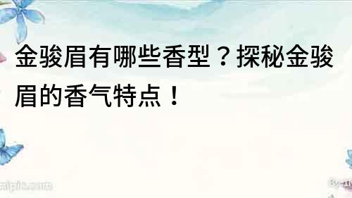 金駿眉有哪些香型？探秘金駿眉的香氣特點！