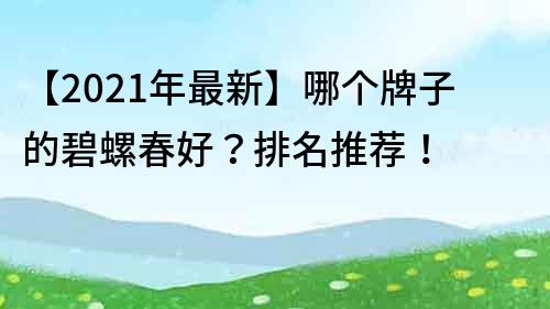 【2021年最新】哪個牌子的碧螺春好？排名推薦！