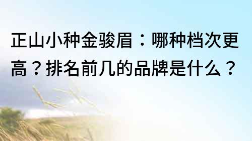 正山小種金駿眉：哪種檔次更高？排名前幾的品牌是什么？
