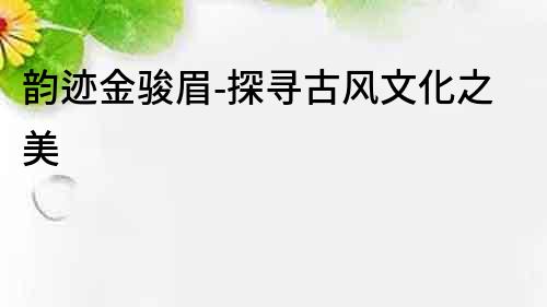 韻跡金駿眉-探尋古風文化之美