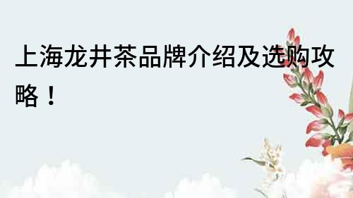 上海龍井茶品牌介紹及選購攻略！