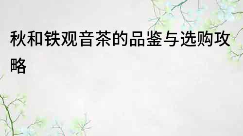 秋和鐵觀音茶的品鑒與選購(gòu)攻略