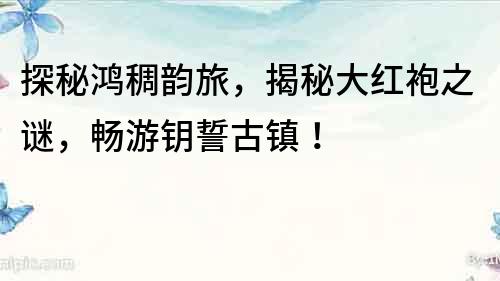 探秘鴻稠韻旅，揭秘大紅袍之謎，暢游鑰誓古鎮(zhèn)！