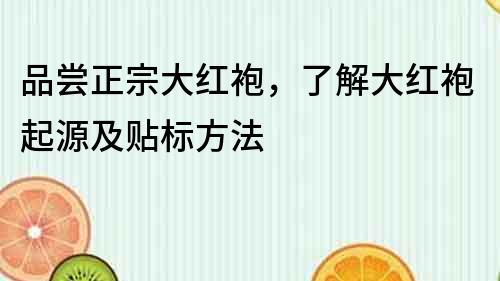 品嘗正宗大紅袍，了解大紅袍起源及貼標方法