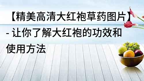 【精美高清大紅袍草藥圖片】- 讓你了解大紅袍的功效和使用方法