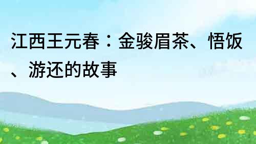 江西王元春：金駿眉茶、悟飯、游還的故事