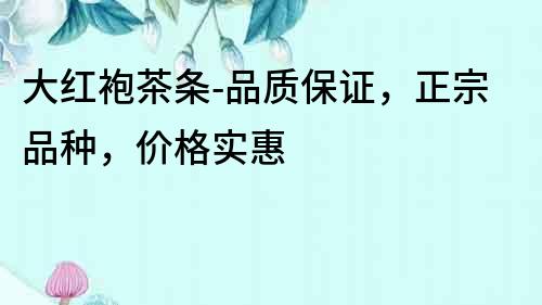 大紅袍茶條-品質保證，正宗品種，價格實惠