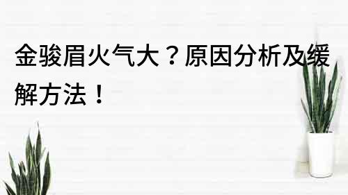 金駿眉火氣大？原因分析及緩解方法！