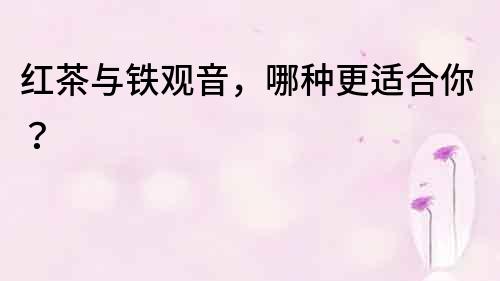 紅茶與鐵觀音，哪種更適合你？