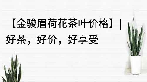 【金駿眉荷花茶葉價格】| 好茶，好價，好享受