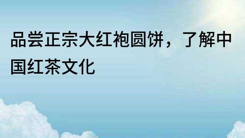 品嘗正宗大紅袍圓餅，了解中國紅茶文化