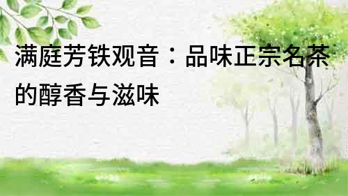 滿庭芳鐵觀音：品味正宗名茶的醇香與滋味
