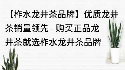 【柞水龍井茶品牌】優質龍井茶銷量領先 - 購買正品龍井茶就選柞水龍井茶品牌