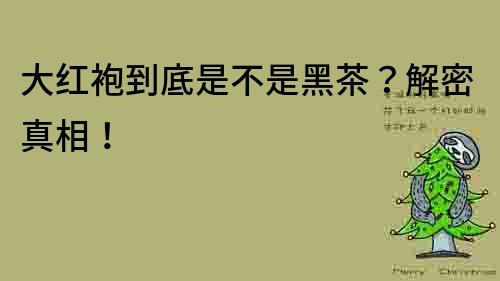 大紅袍到底是不是黑茶？解密真相！